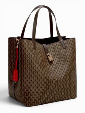 Carolina Herrera Matryoshka Locked CH Logo Medium Handbag Brown